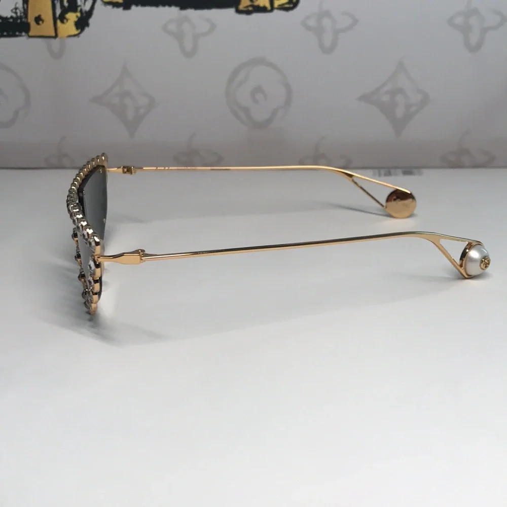 New Authentic Stylish Gold and Black Sunglasses GG0364S 002